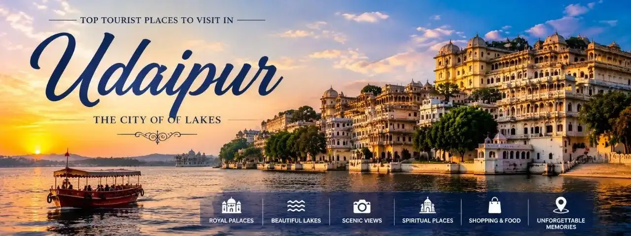 Top tourist places to visit in Udaipur including City Palace and Lake Pichola